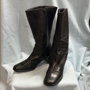 Elegant Easy Spirit Black Leather Boots Sz 8